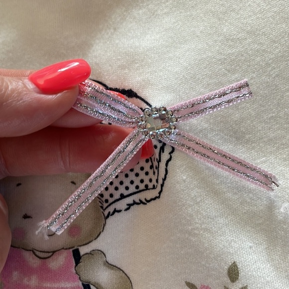 ERSIN Baby girl dressy onesie 100% organic cotton Made in Turkey EMBELLISHED 6-9 - Picture 3 of 8